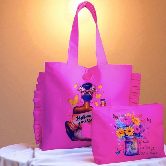 Pink Tote Bag Set - Picture 2 of 4